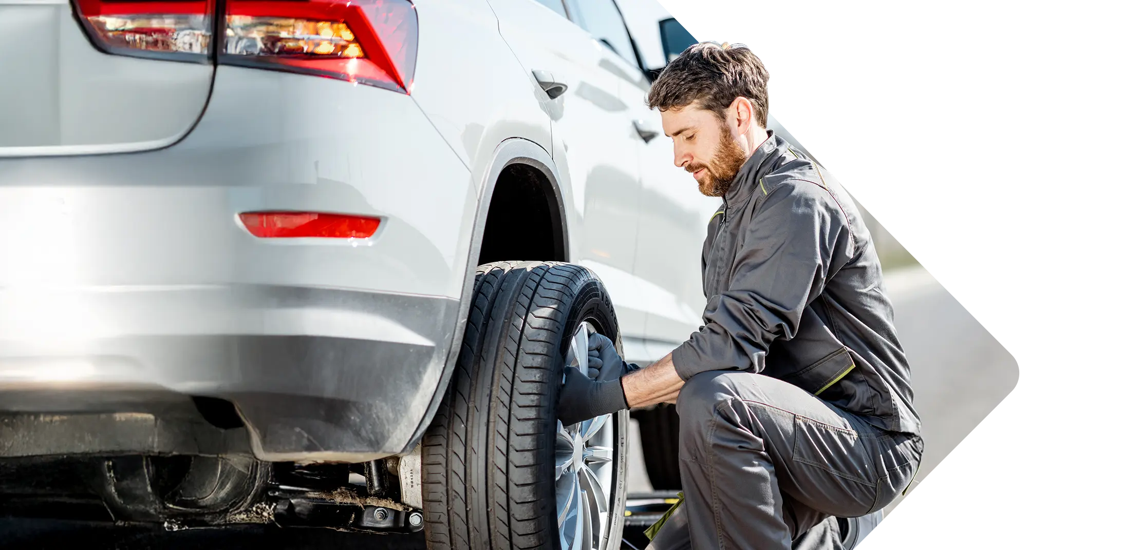 Man changing a tire
